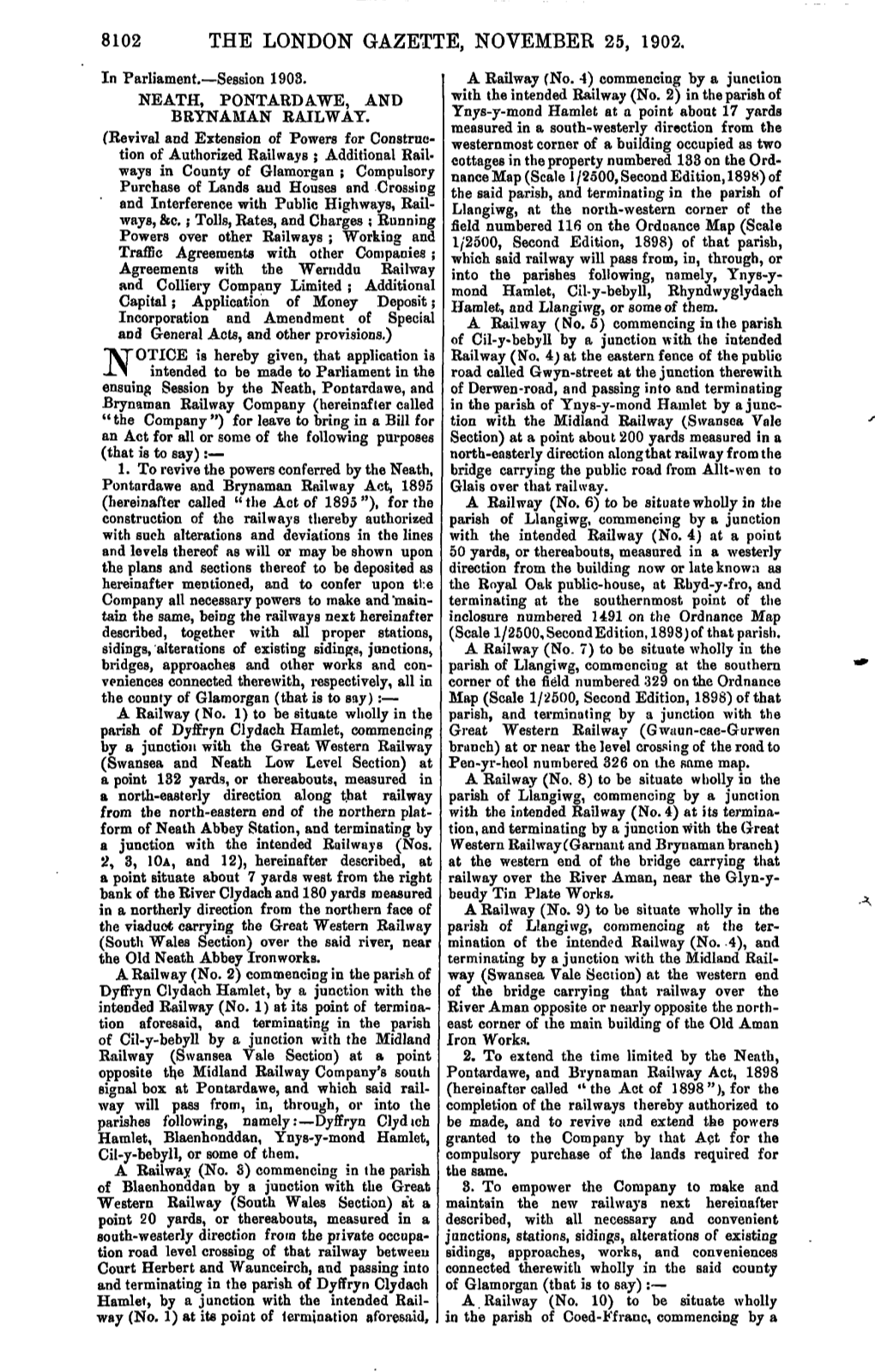The London Gazette, November 25, 1902