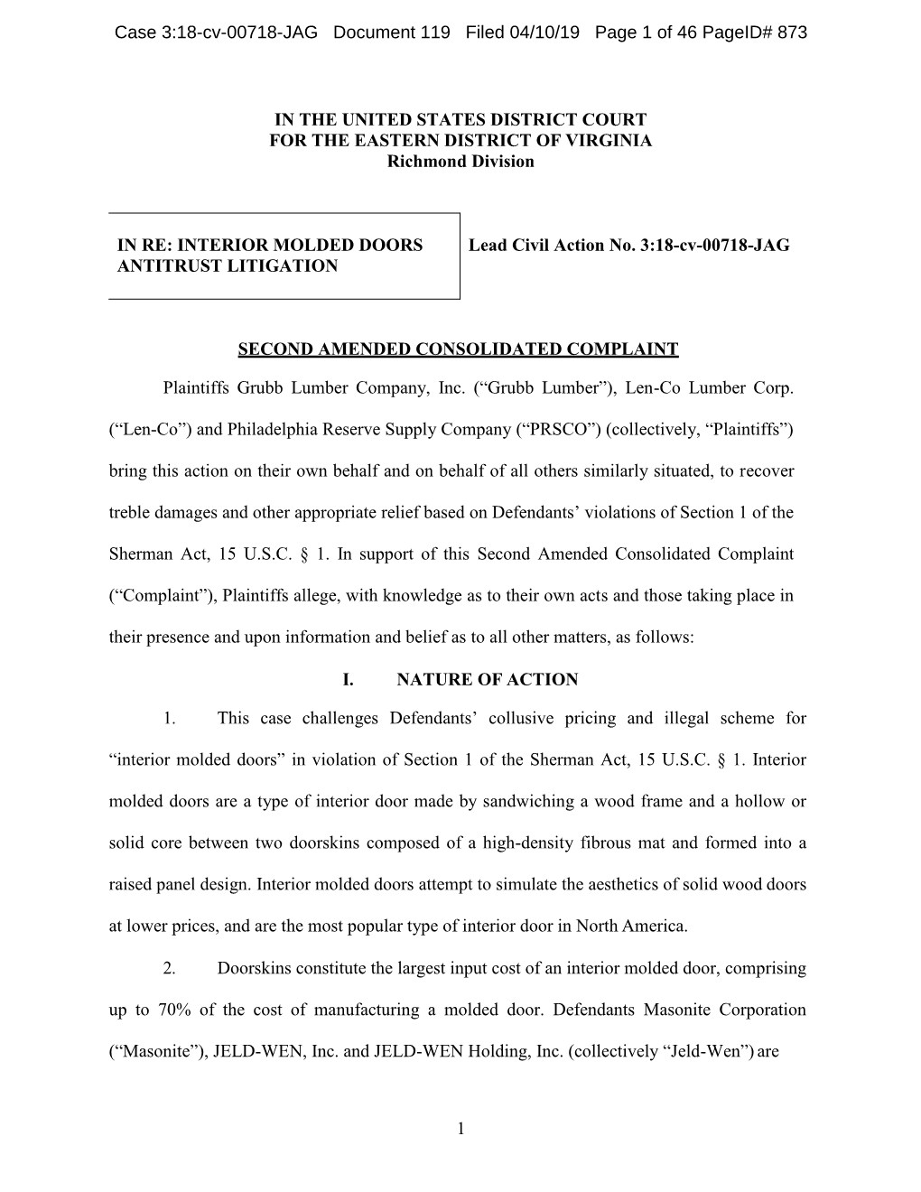 Case 3:18-Cv-00718-JAG Document 119 Filed 04/10/19 Page 1 of 46 Pageid# 873