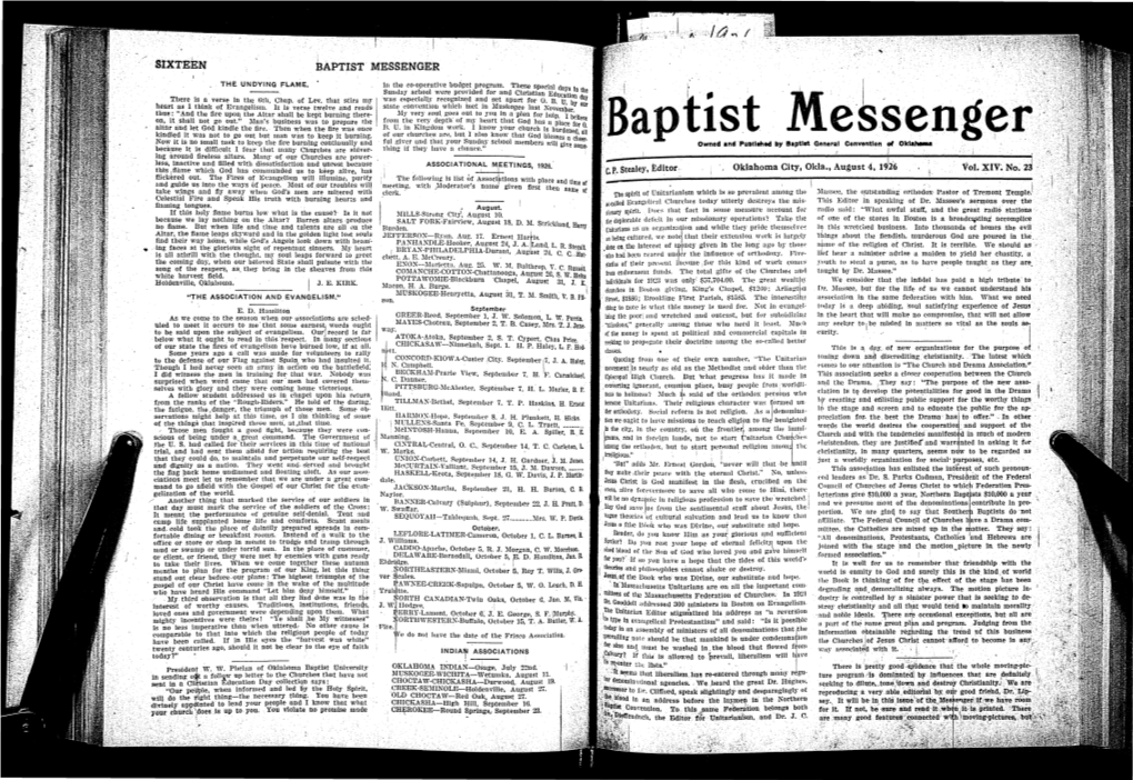 Sixteen Baptist Messenger