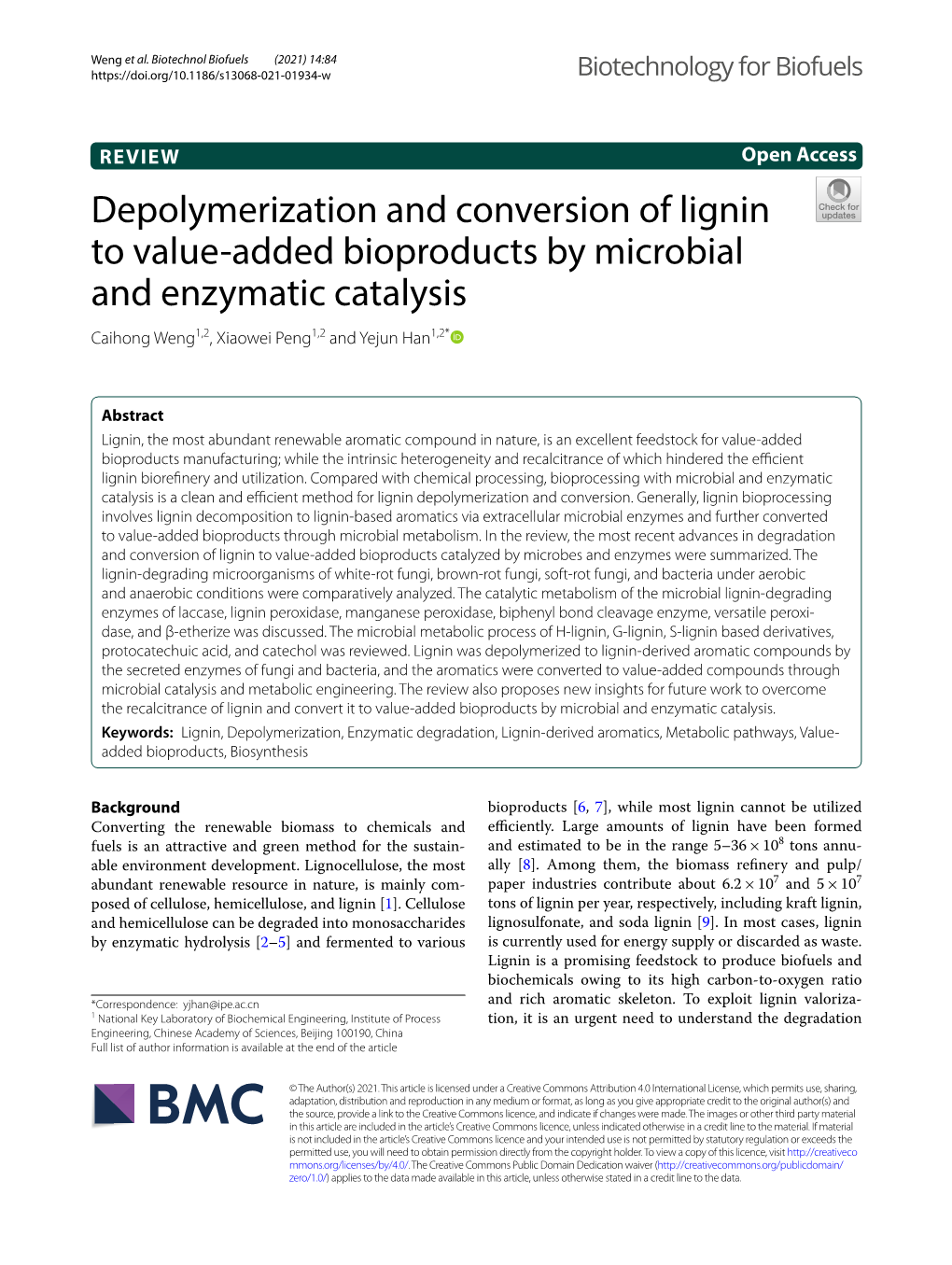 Depolymerization and Conversion of Lignin to Value-Added Bioproducts