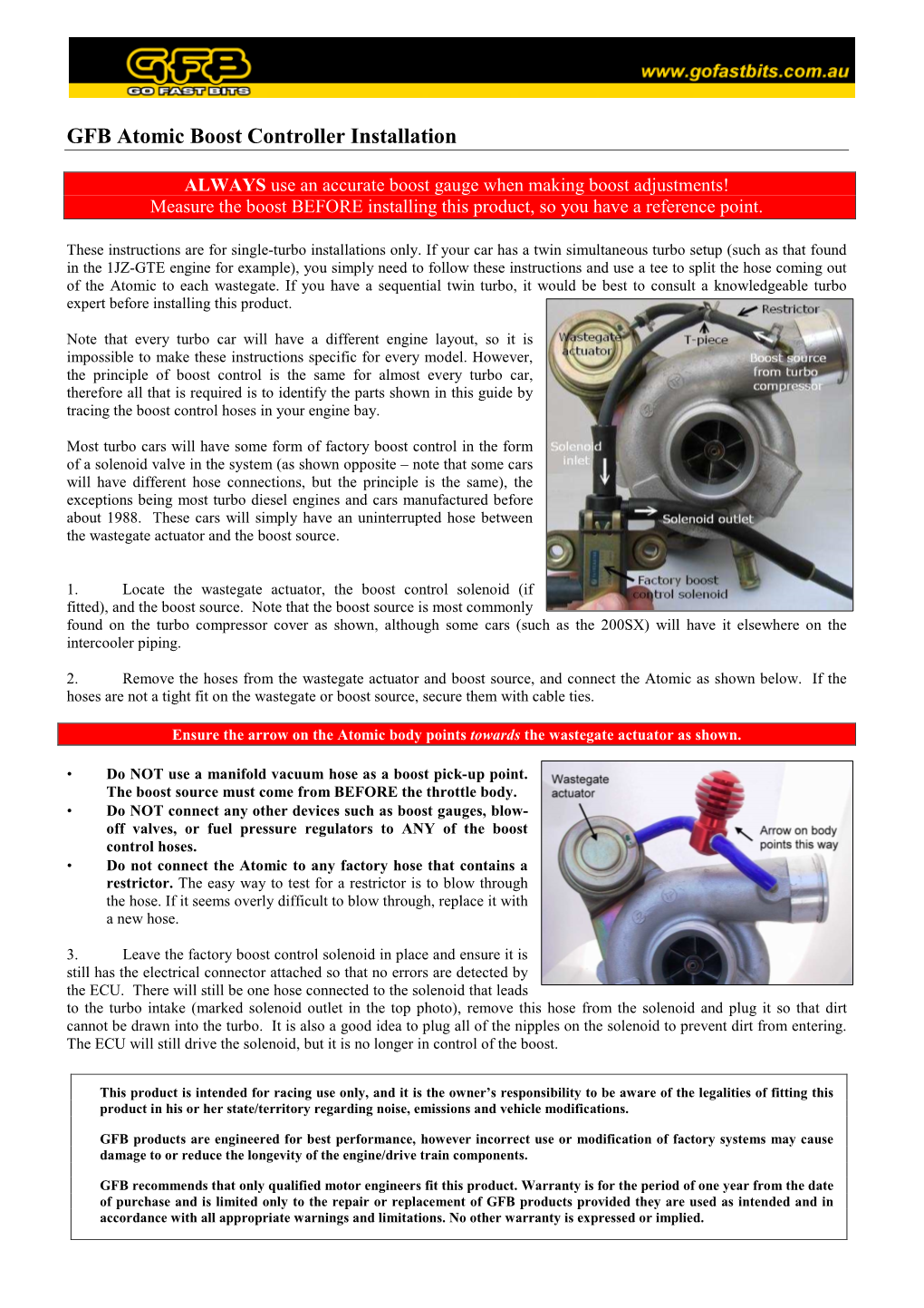 GFB Atomic Boost Controller Installation