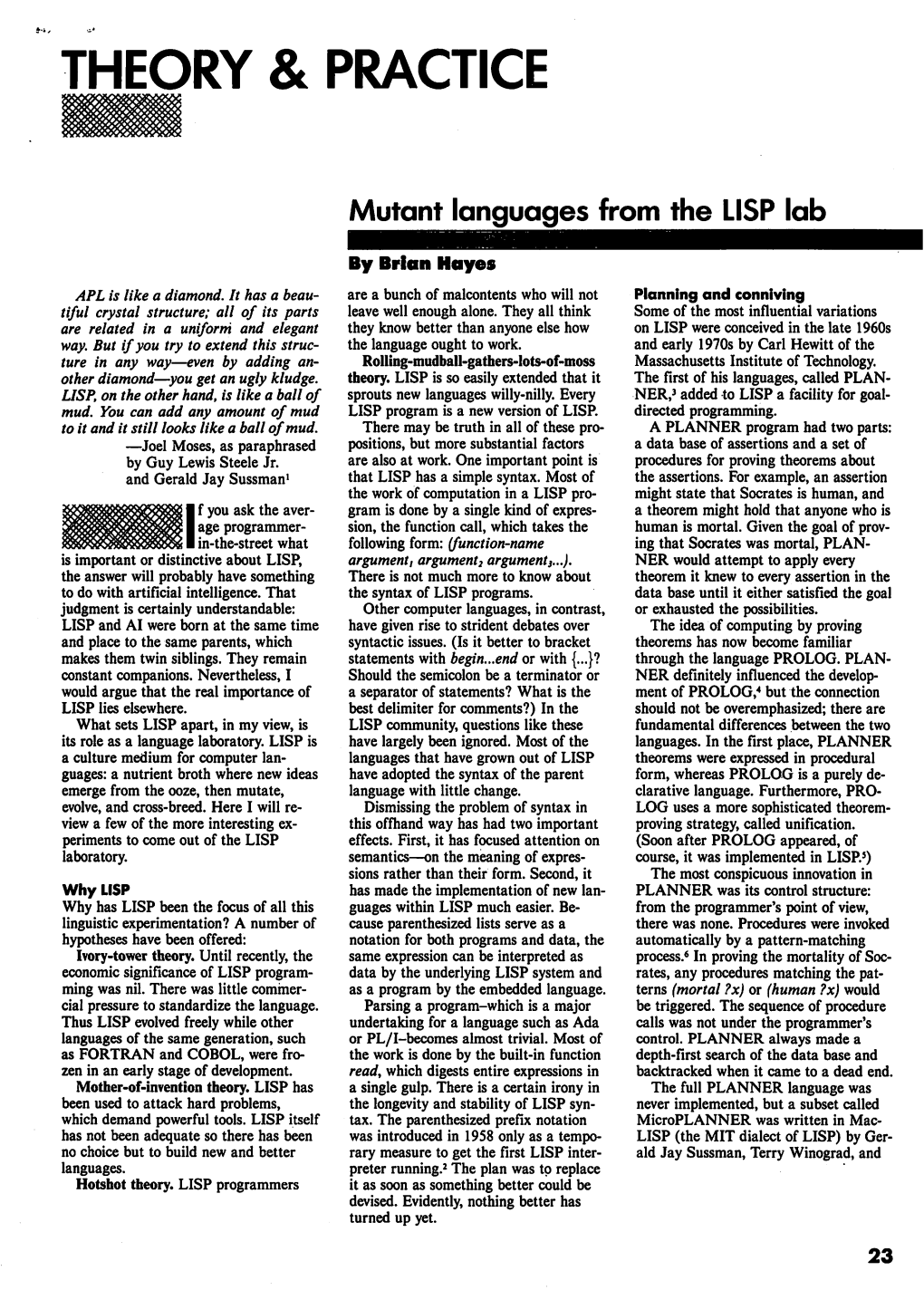 Mutant Languages from the LISP Lab