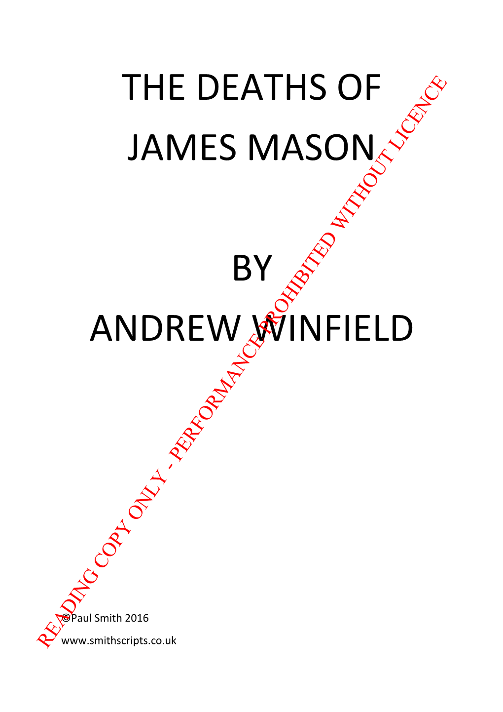 The Deaths of James Mason by Andrew Winfield