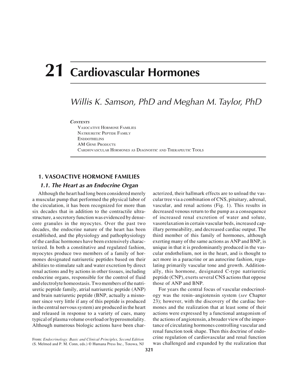 Cardiovascular Hormones 321
