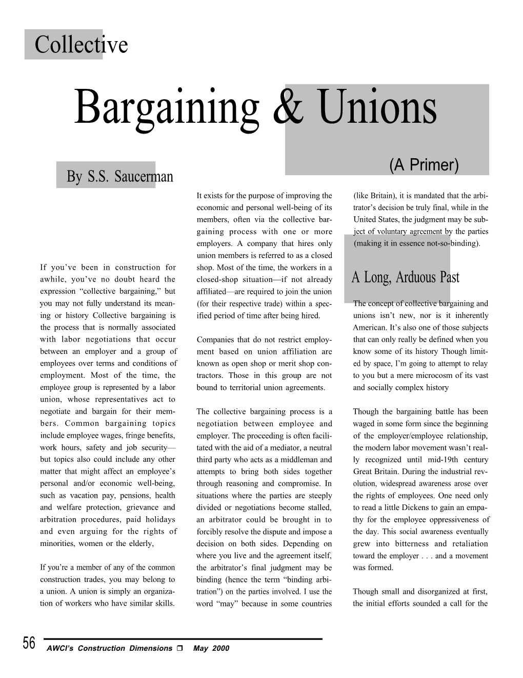 Collective Bargaining & Unions