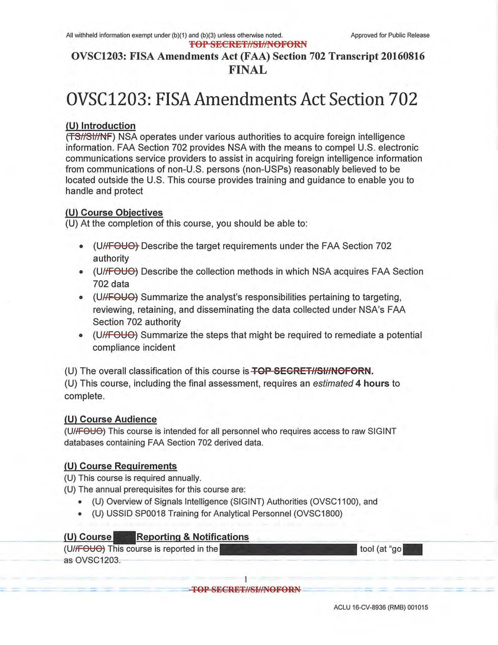 OVSC1203: Fisaamendments Act Section 702
