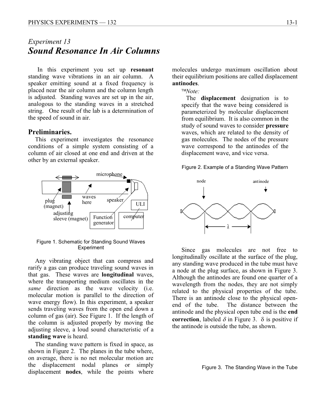 Sound Resonance in Air Columns