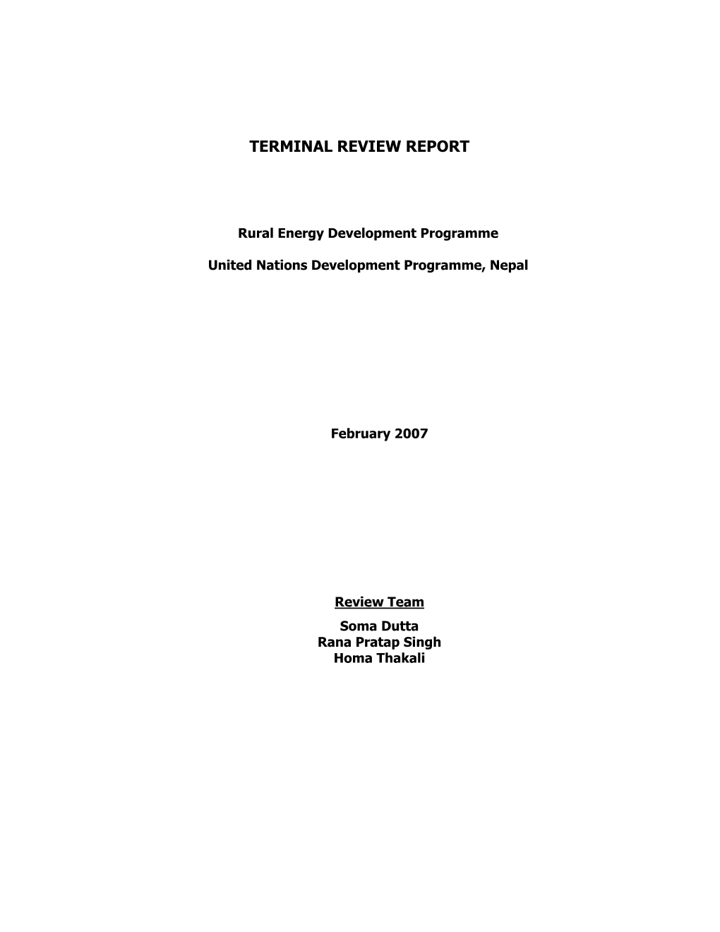 Rural Energy Development Programme