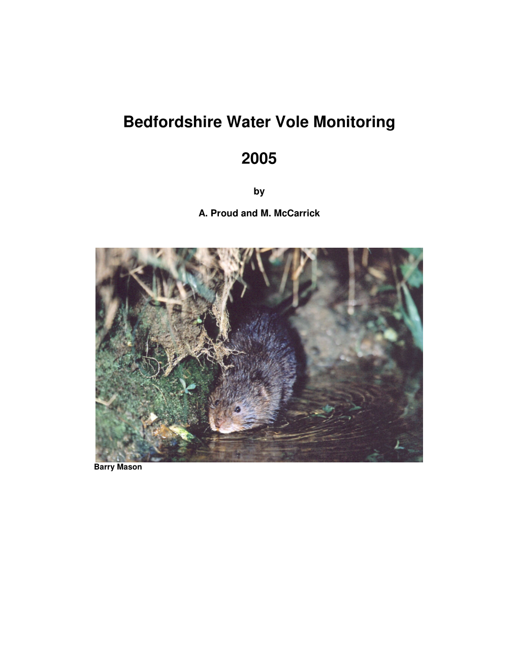 Bedfordshire Water Vole Monitoring 2005