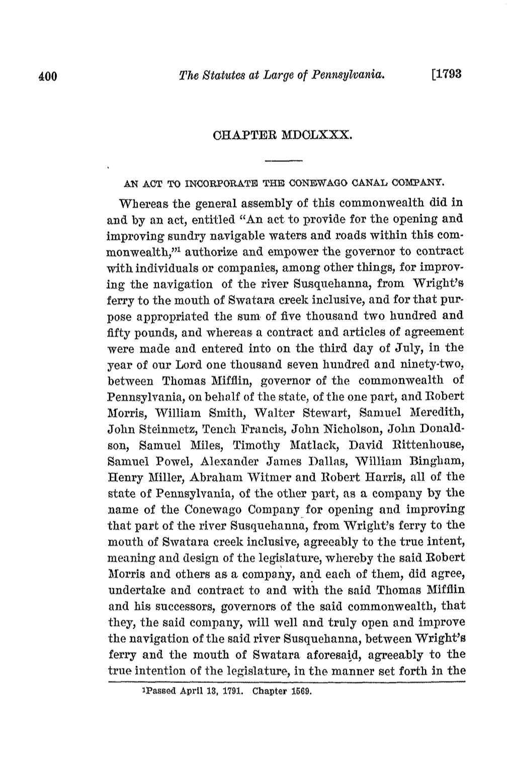 400 the Statutes at Large of Pennsylvanic&. [1793 OHAPTER