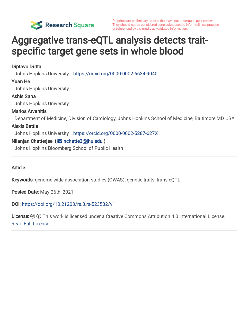 Aggregative Trans-Eqtl Analysis Detects Trait- Speci C Target Gene