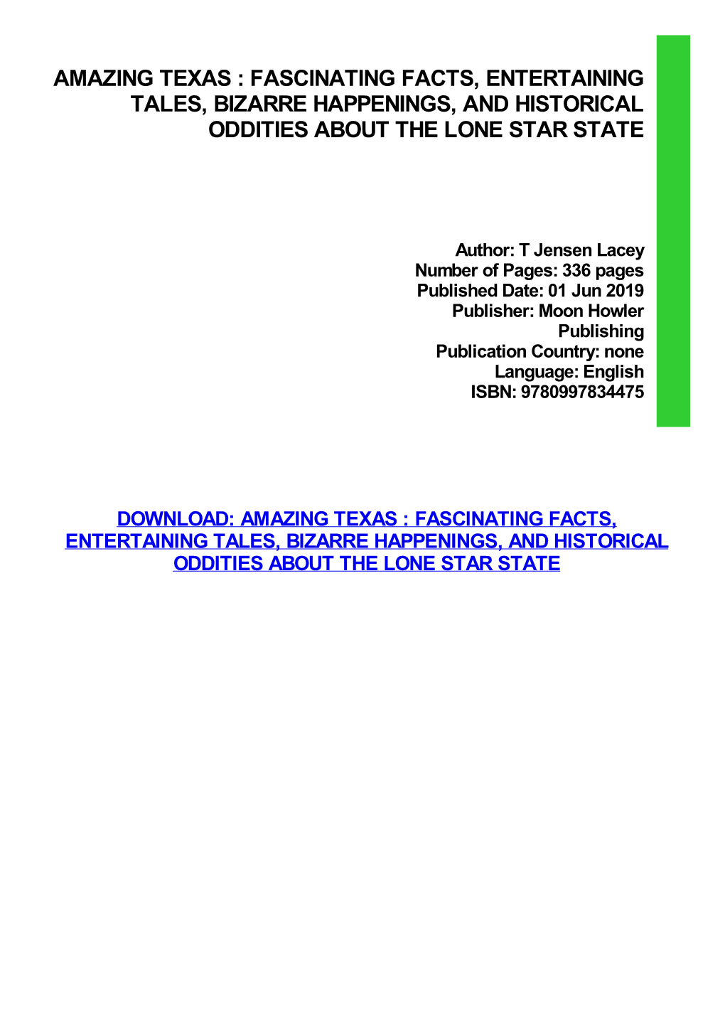 {PDF} Amazing Texas : Fascinating Facts, Entertaining Tales, Bizarre