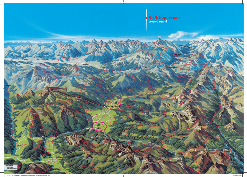 Panoramakarte Au Schoppernau.Indd 1-2 16.06.14 07:51 Wandervorschläge Und Informationen