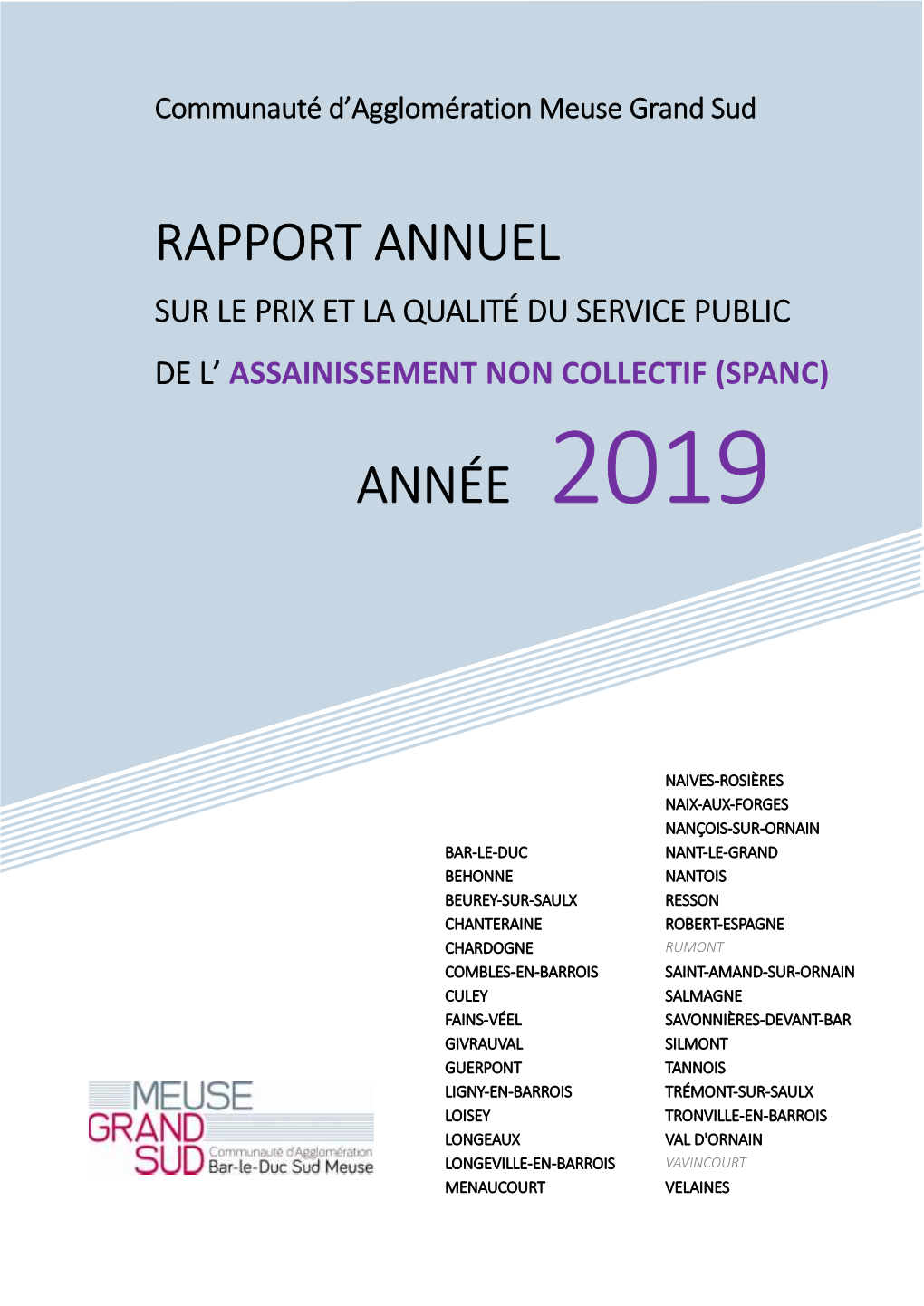 Rapport Annuel Sur Le Prix Et La Qualité Du Service Public D'assainissement