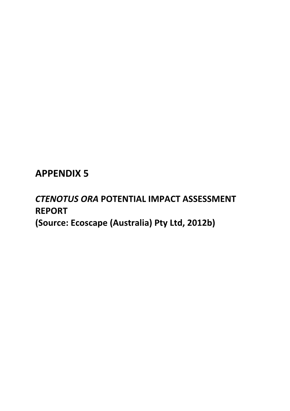 Environmental Management Plan Appendices 5 to 6
