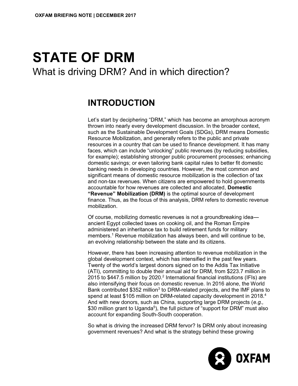 STATE of DRM What Is Driving DRM? and in Which Direction?