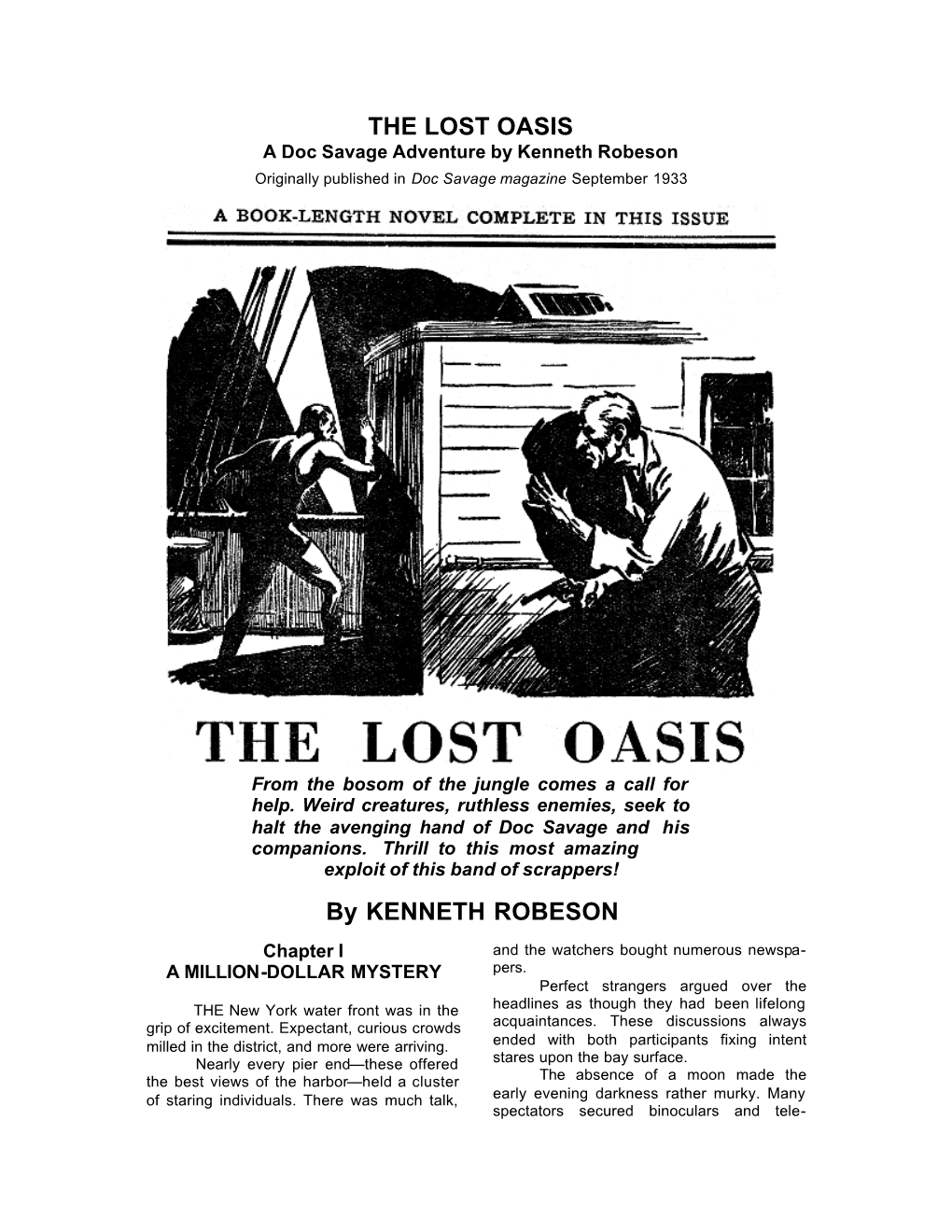THE LOST OASIS by KENNETH ROBESON