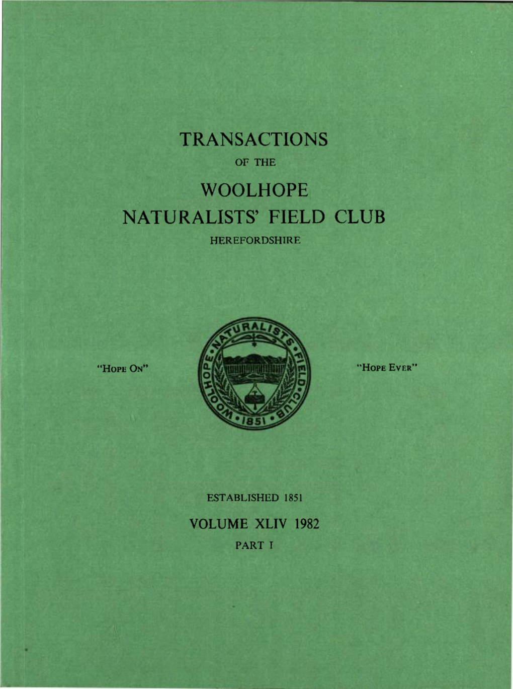 Transactions Woolhope Naturalists' Field Club