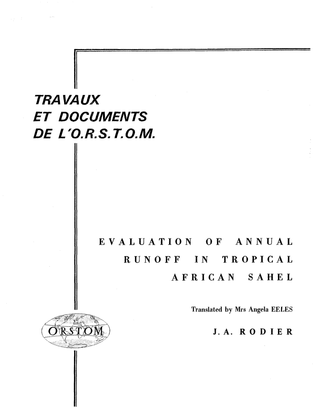 Evaluation of Annual Runoff in Tropical African Sahel