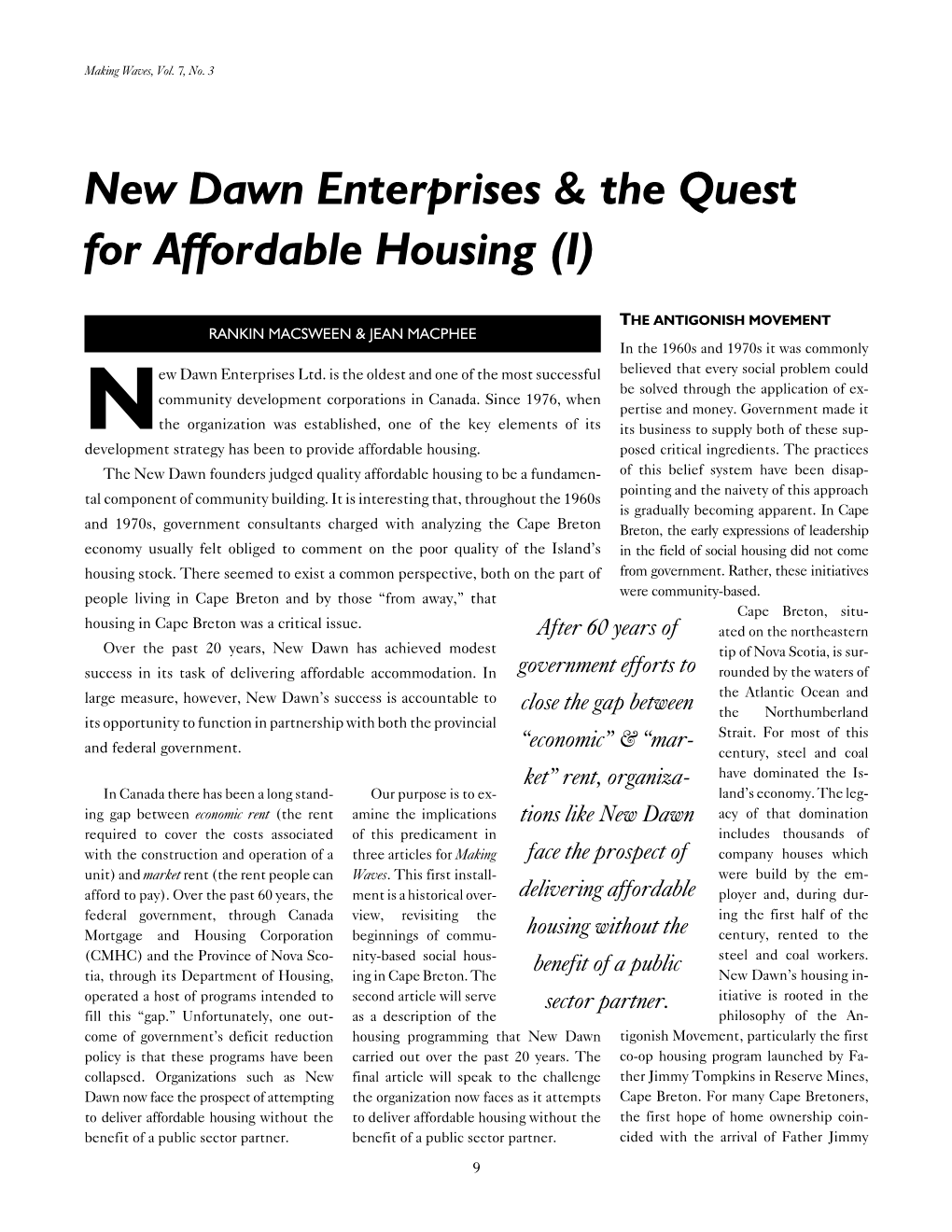 New Dawn Enterprises & the Quest for Affordable Housing
