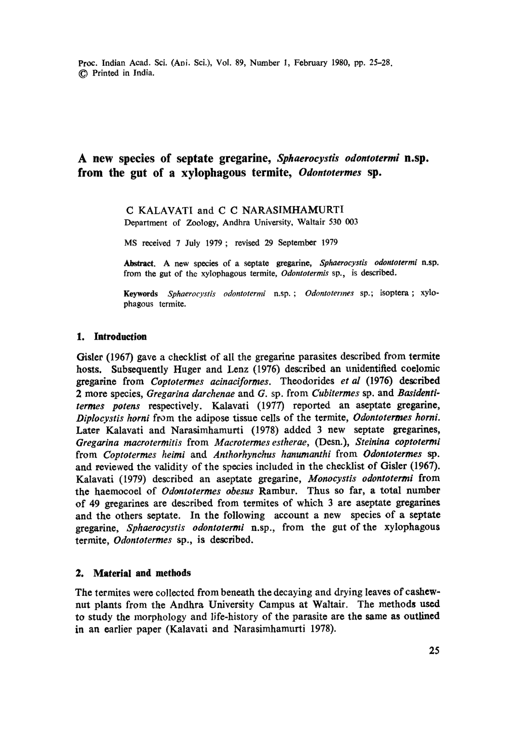 Sphaerocystis Odontotermi N.Sp