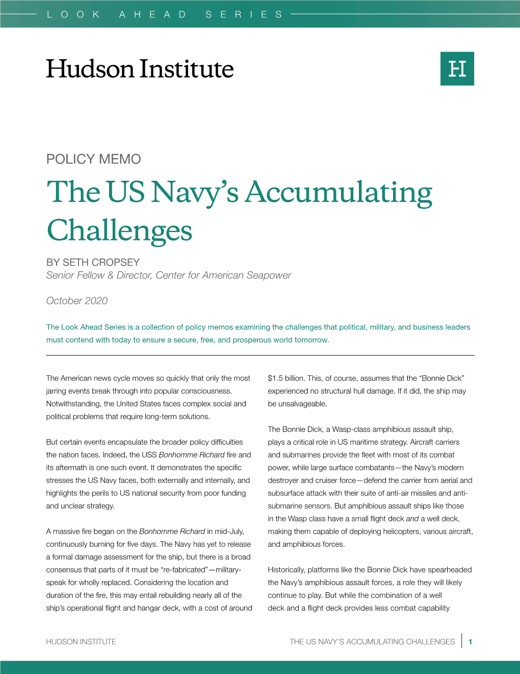 The US Navy's Accumulating Challenges