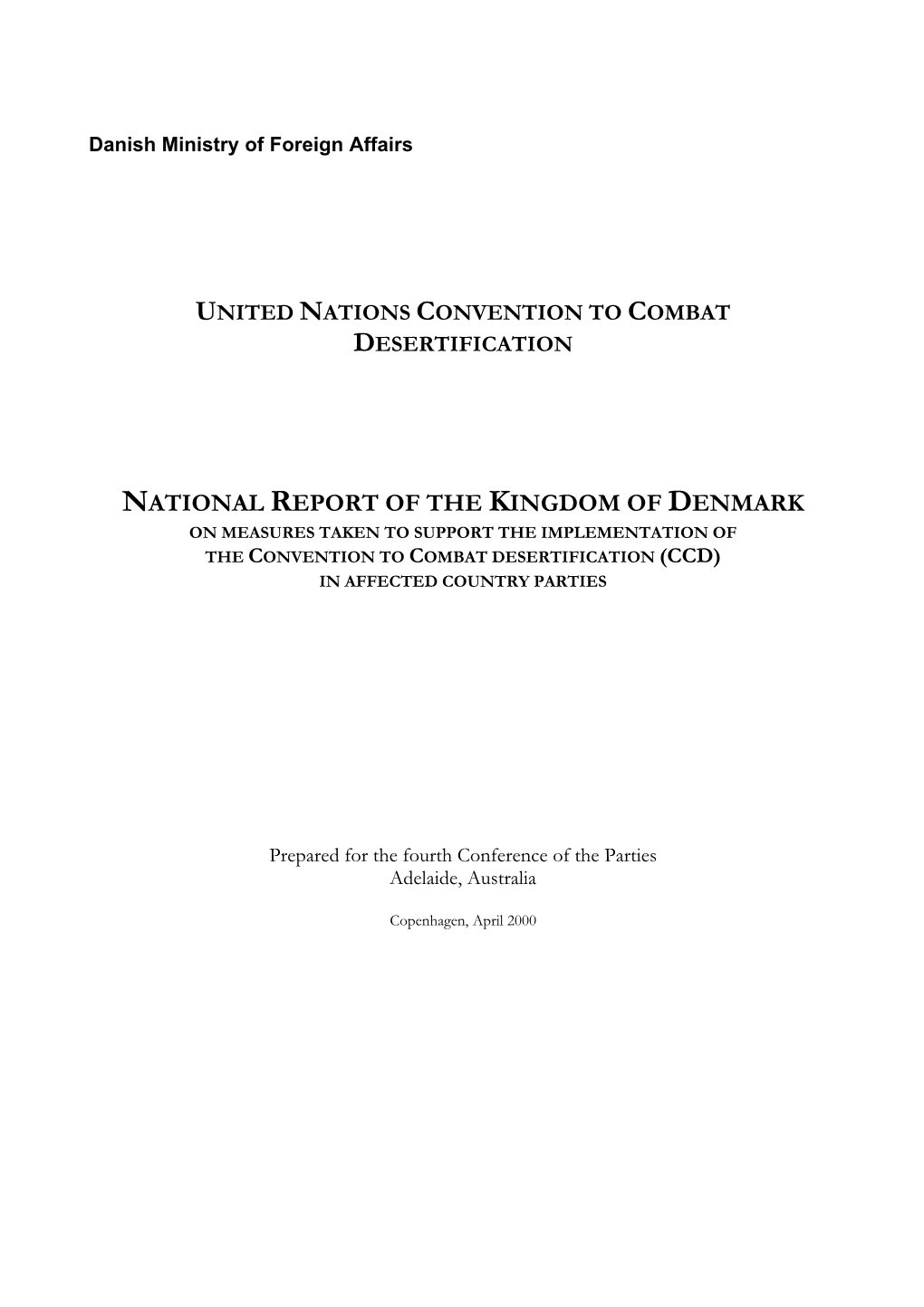 National Report of the Kingdom of Denmark