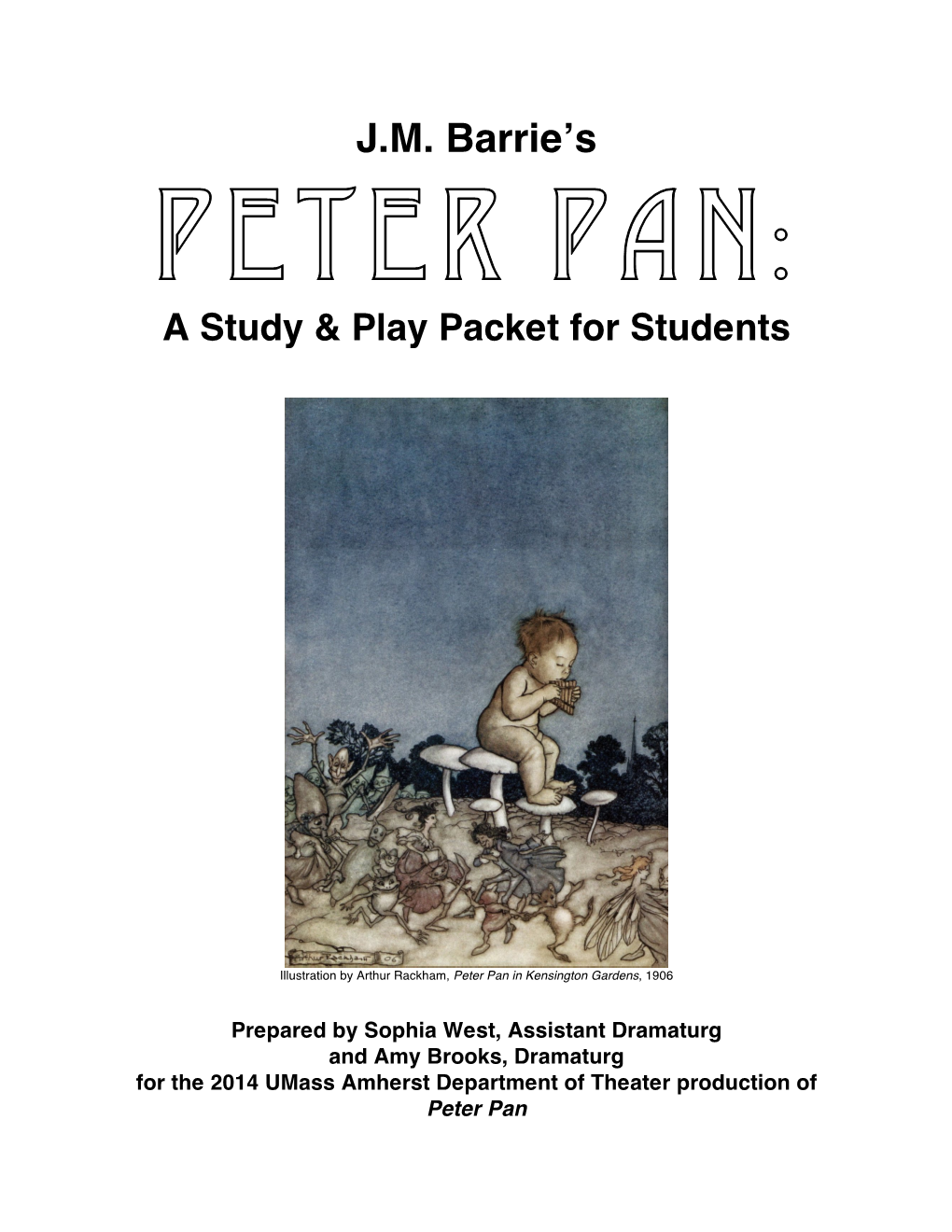 PETER PAN: a Study & Play Packet for Students