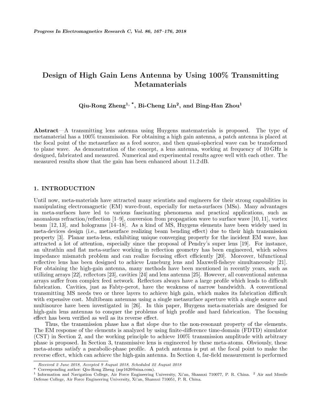 Design of High Gain Lens Antenna by Using 100% Transmitting Metamaterials