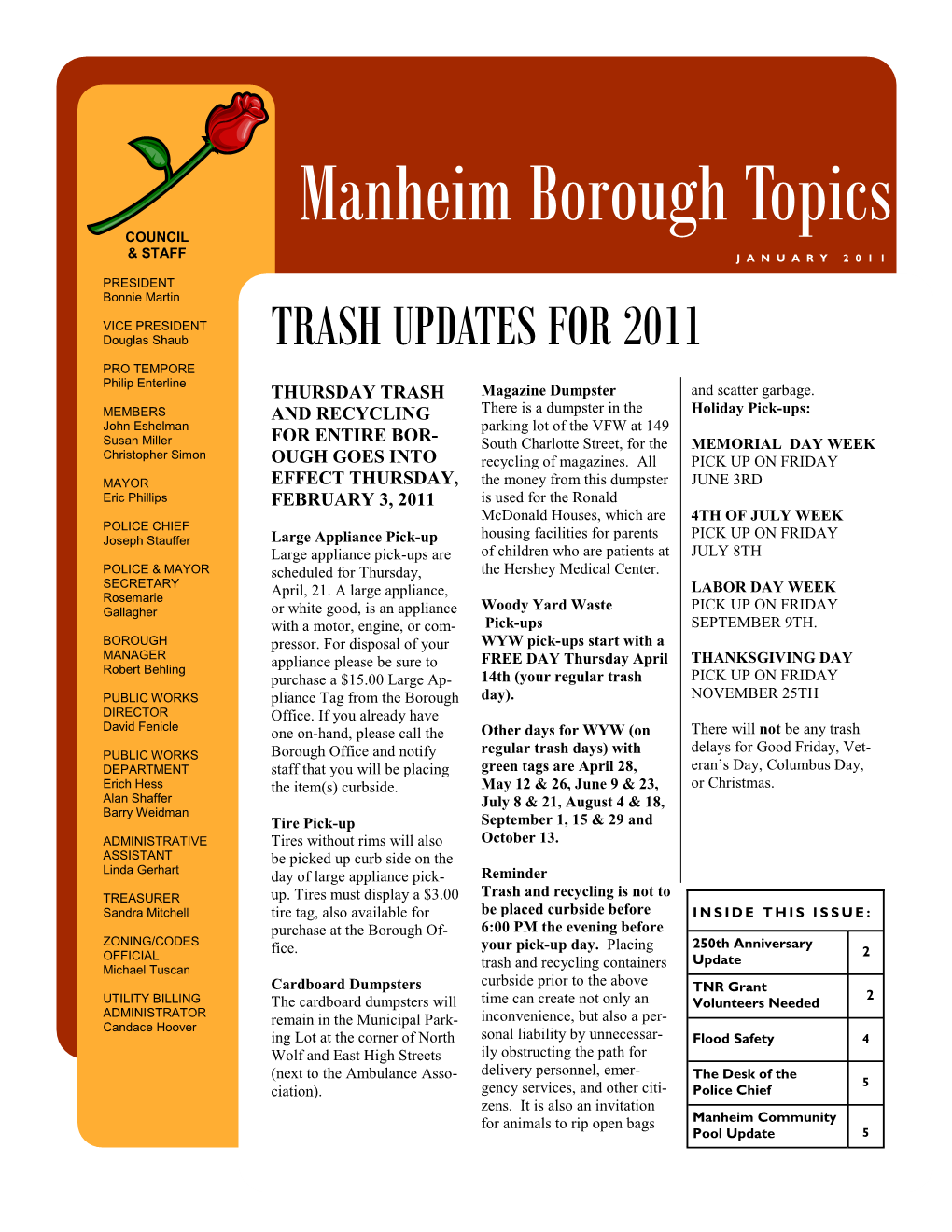 Newsletter January 2011