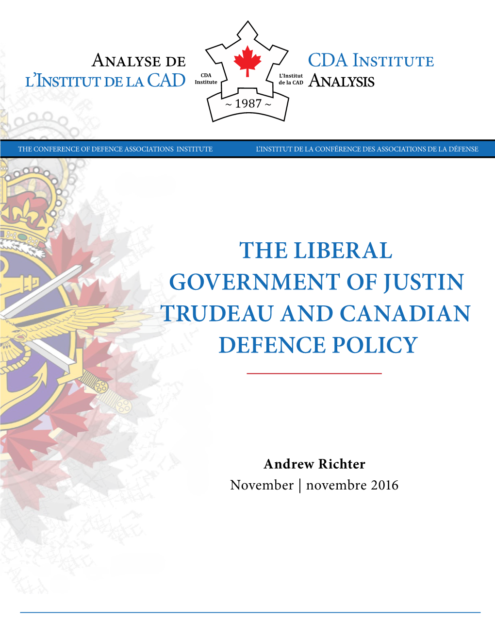 The Liberal Government of Justin Trudeau and Canadian Defence Policy