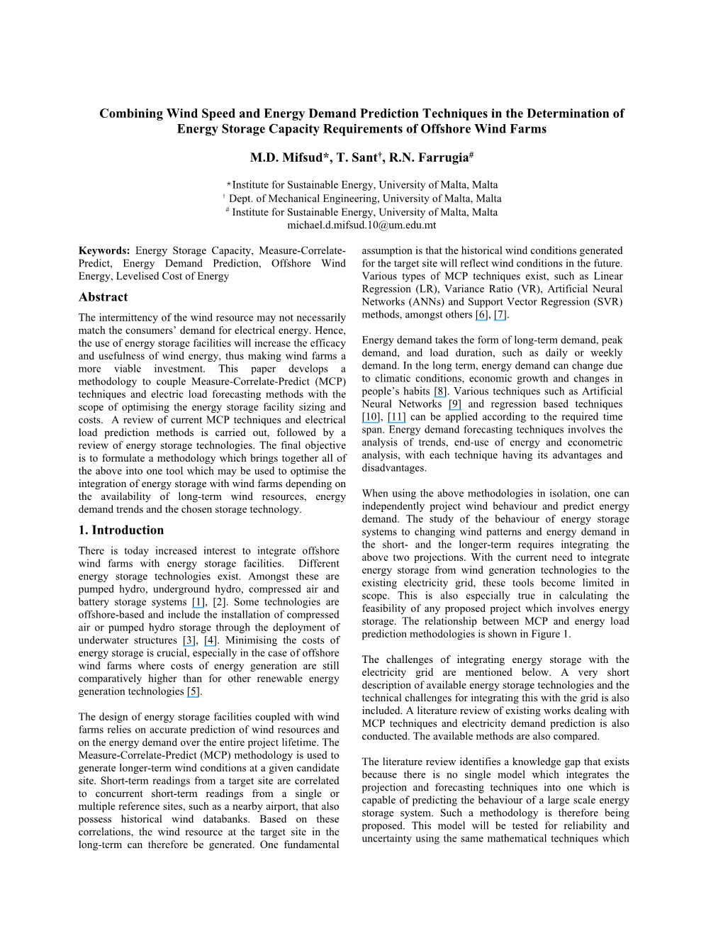 Combining Wind Speed and Energy Demand Prediction in the Determination of Energy Storage