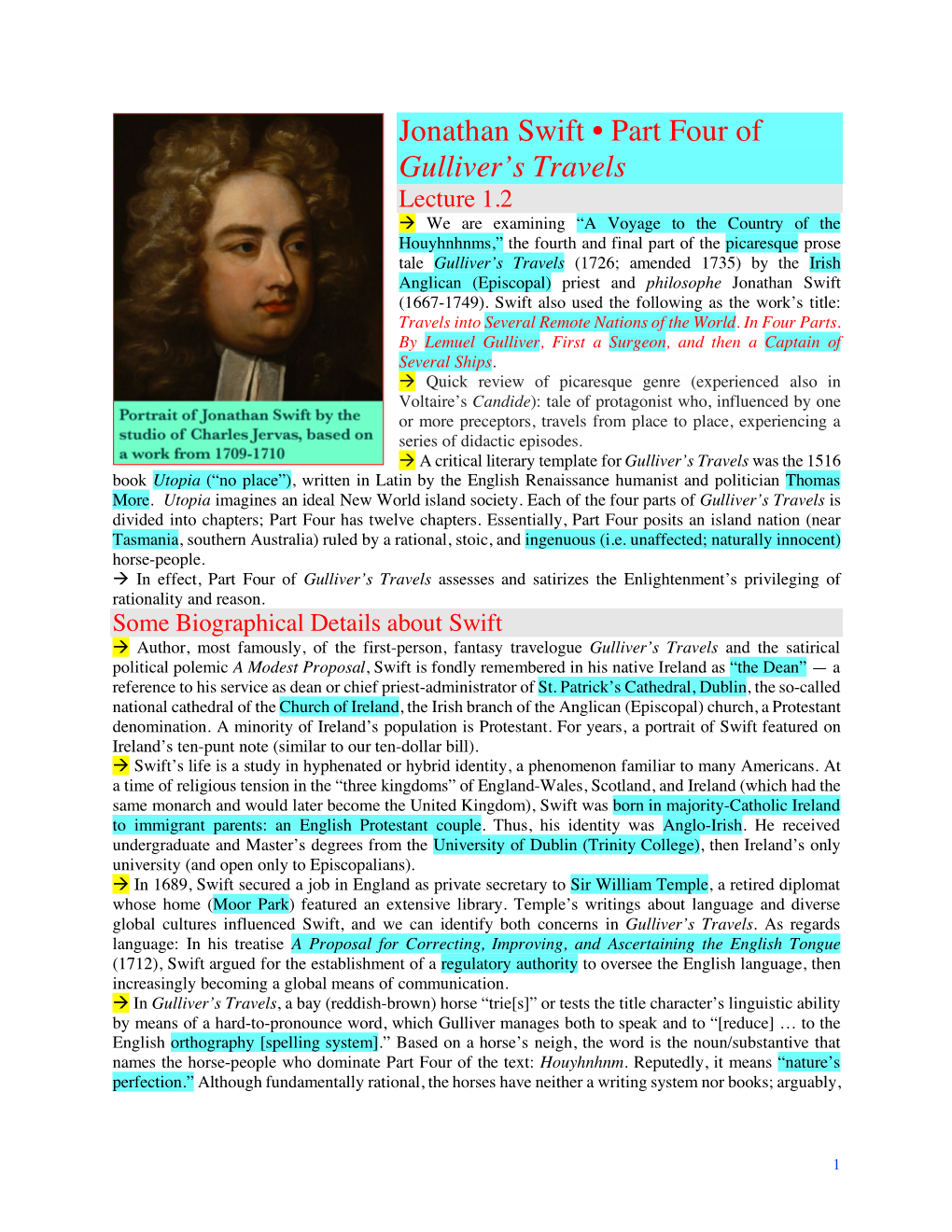 Jonathan Swift • Part Four of Gulliver's Travels