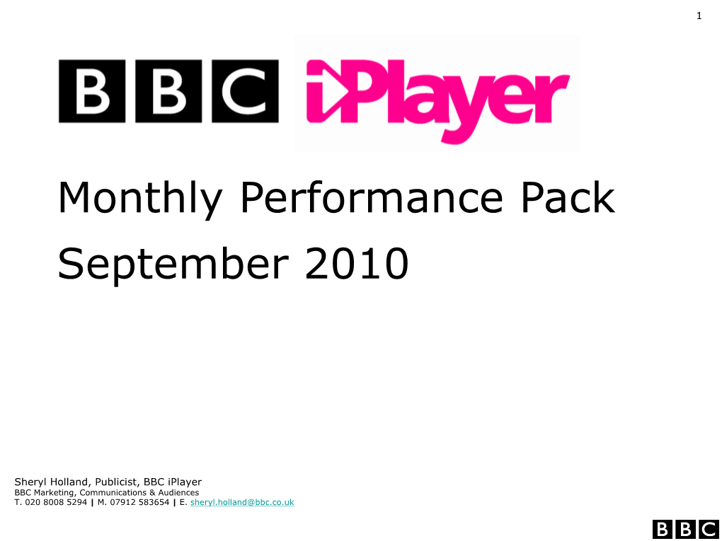 Monthly Performance Pack September 2010