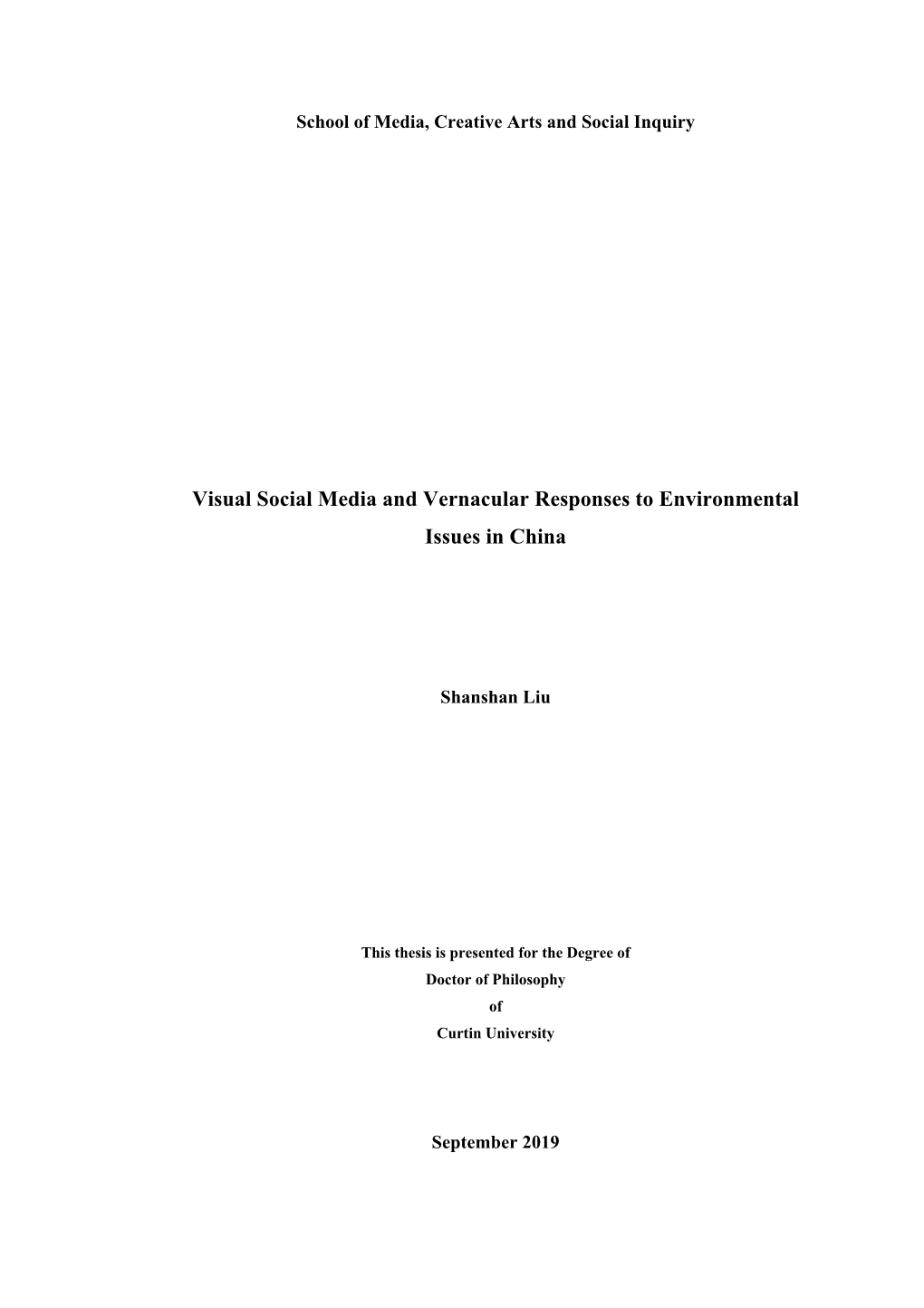 Visual Social Media and Vernacular Responses to Environmental Issues in China