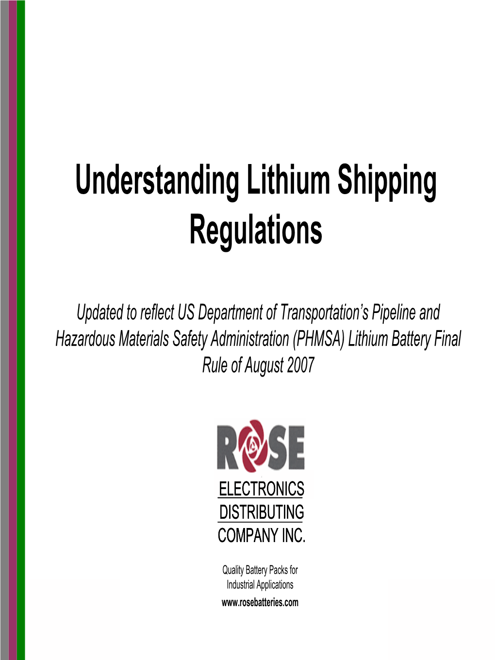 Understanding Lithium Shipping Regulations