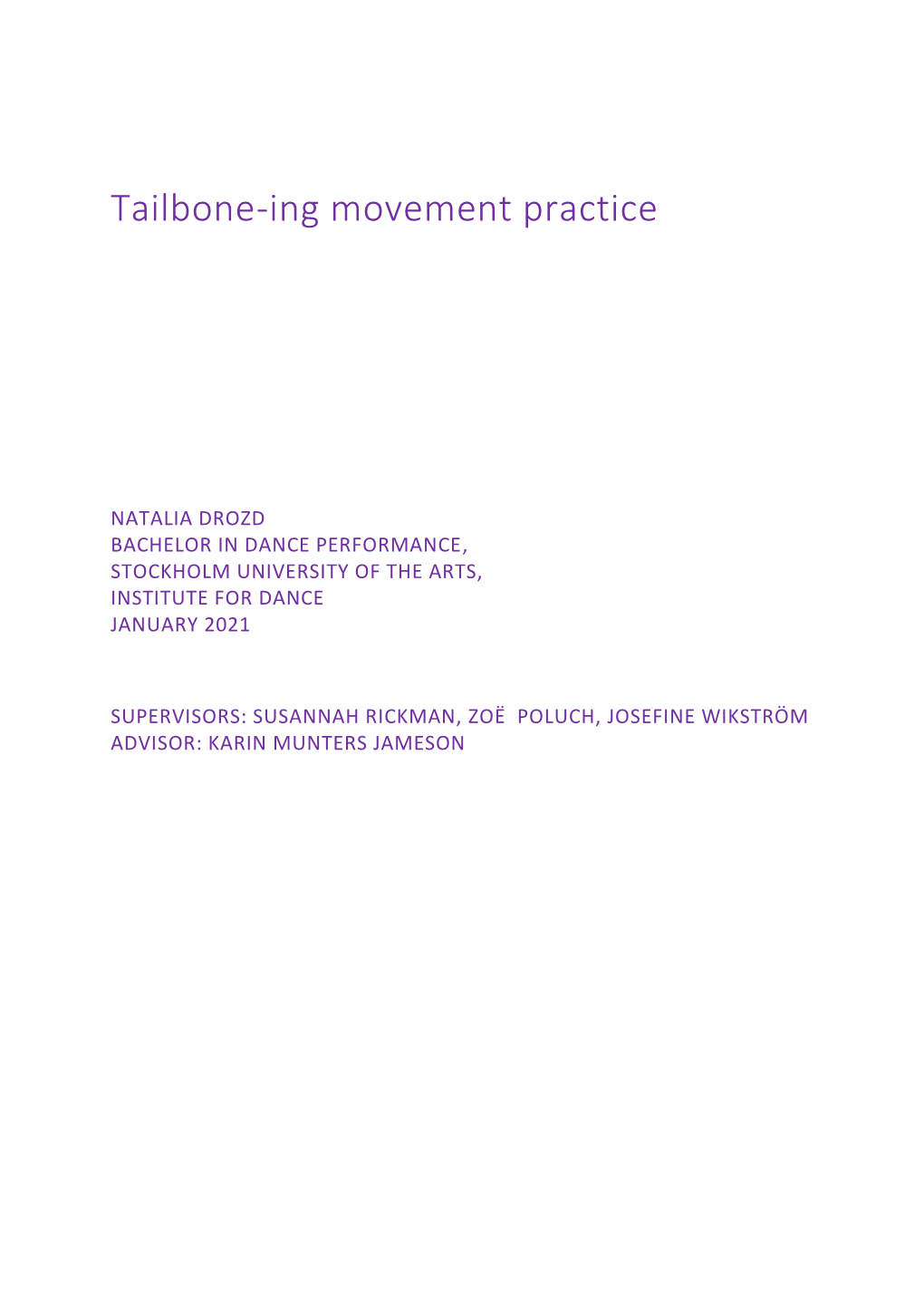 Tailbone-Ing Movement Practice