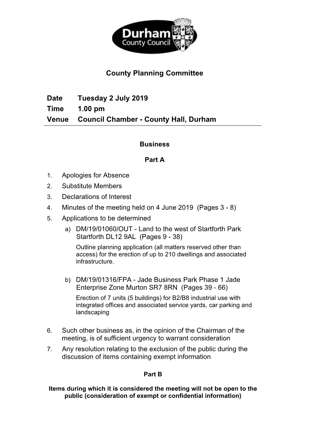 (Public Pack)Agenda Document for County Planning Committee, 02/07