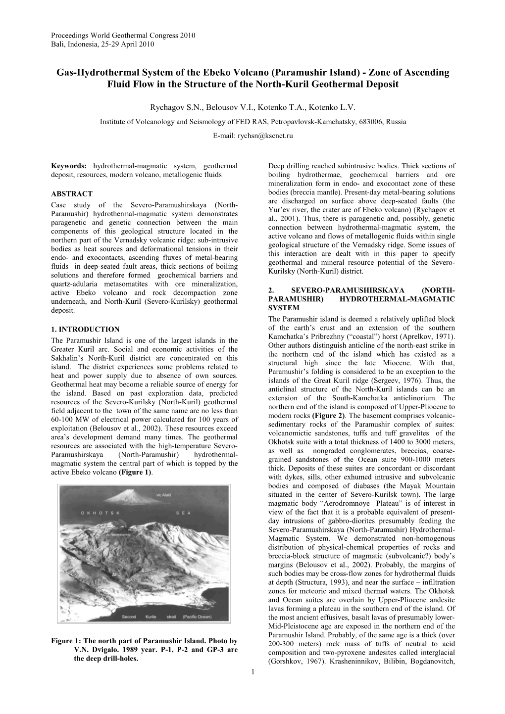 Gas-Hydrothermal System of the Ebeko Volcano (The Paramushir