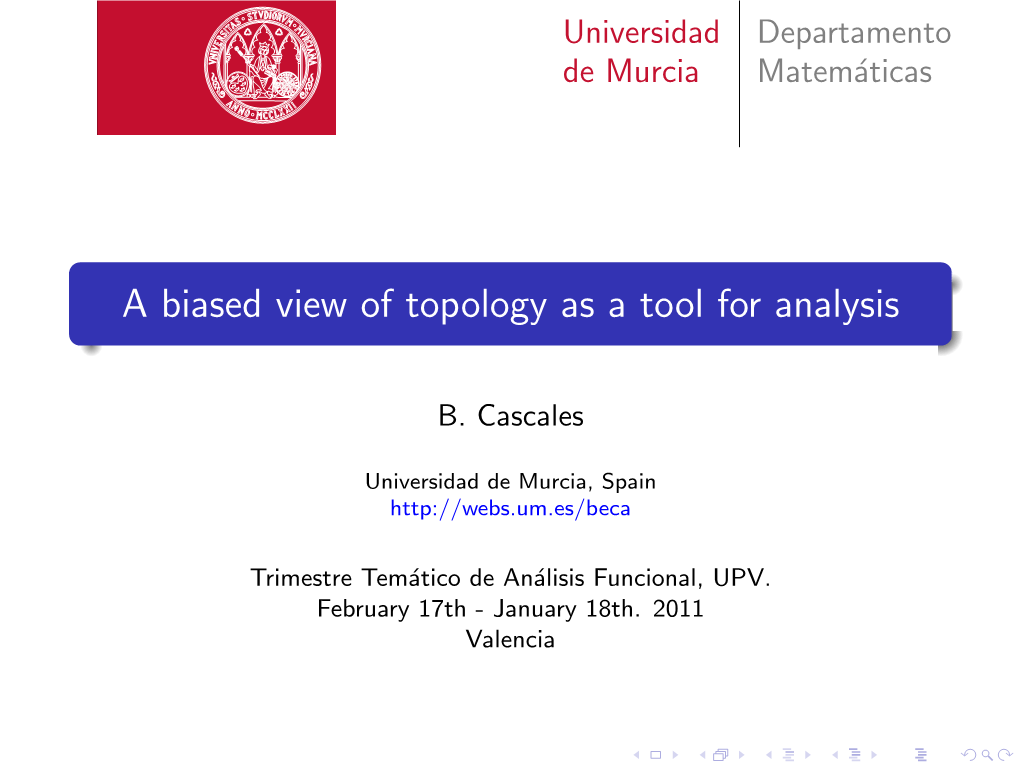 A Biased View of Topology As a Tool for Analysis