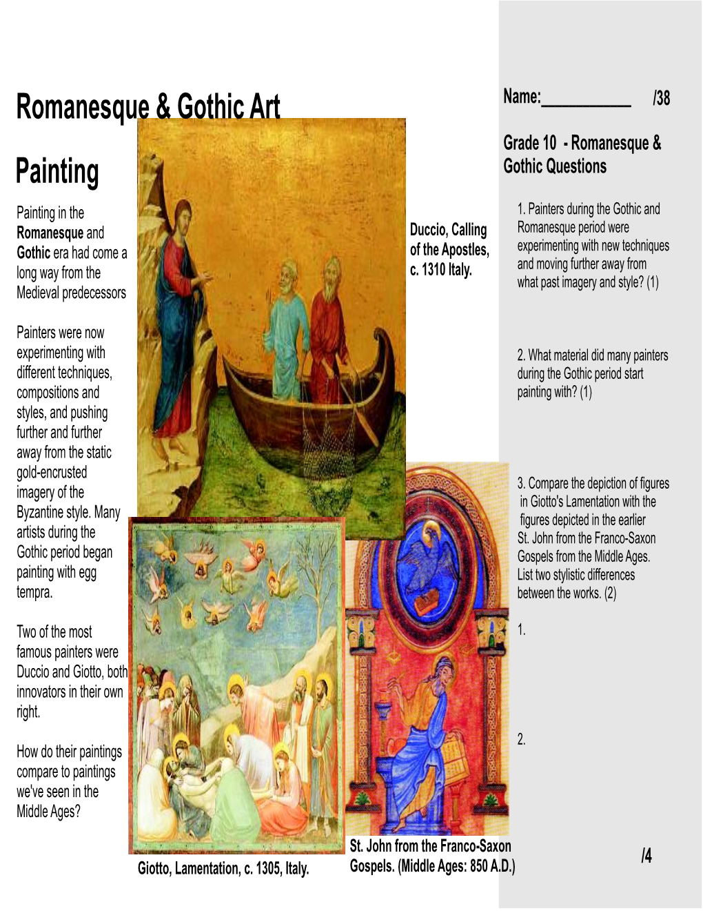 Painting Romanesque & Gothic