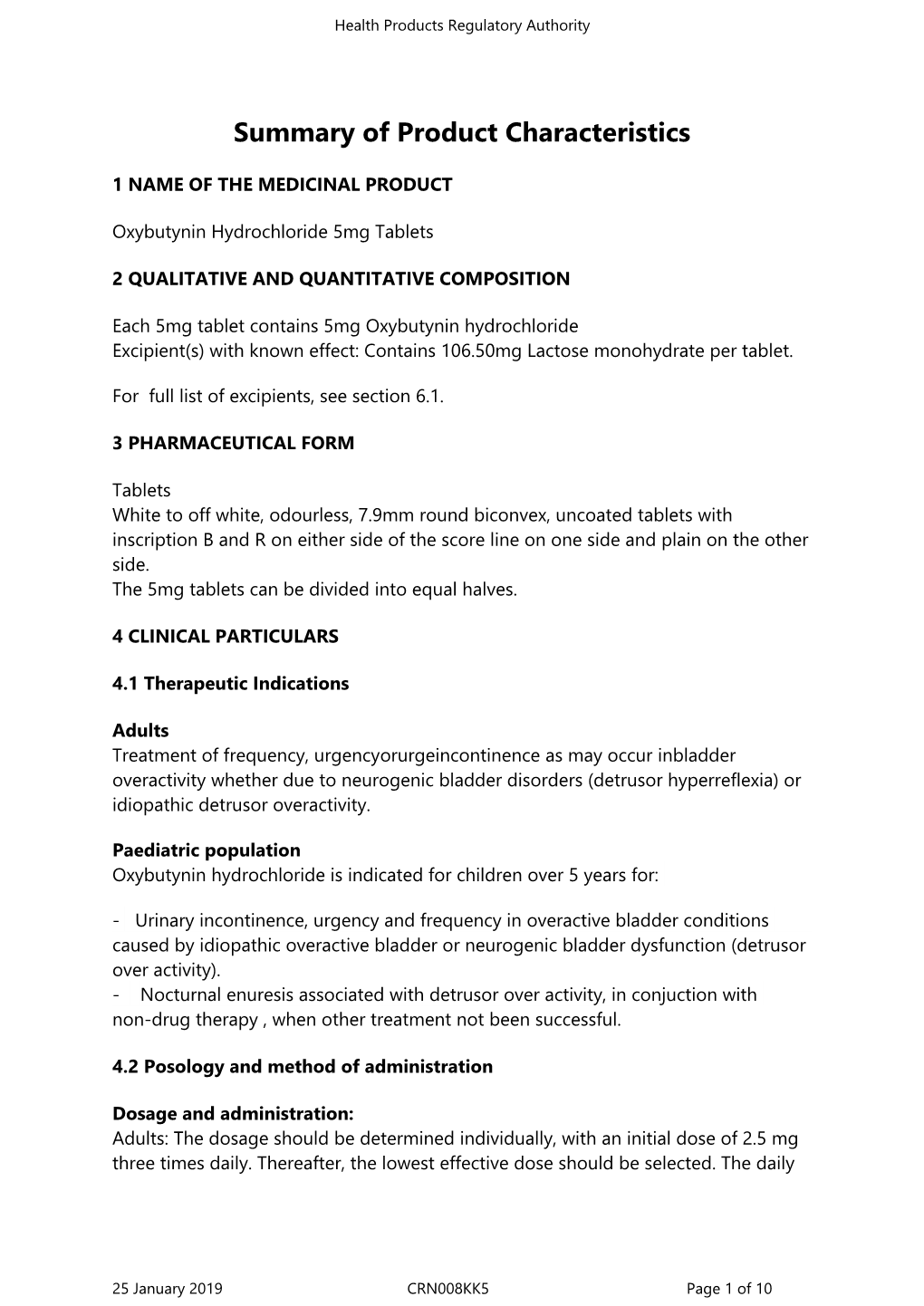 Summary of Product Characteristics