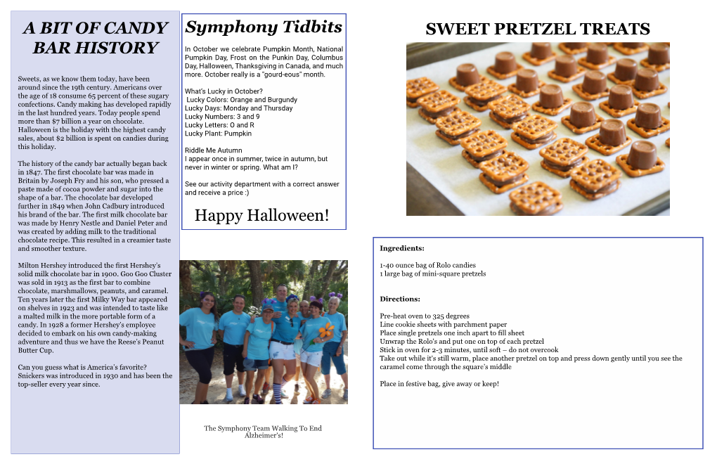 A BIT of CANDY BAR HISTORY Symphony Tidbits Happy Halloween!