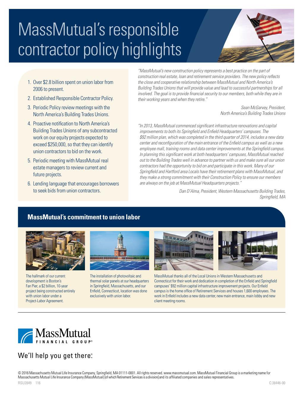 Massmutual's Responsible Contractor Policy Highlights