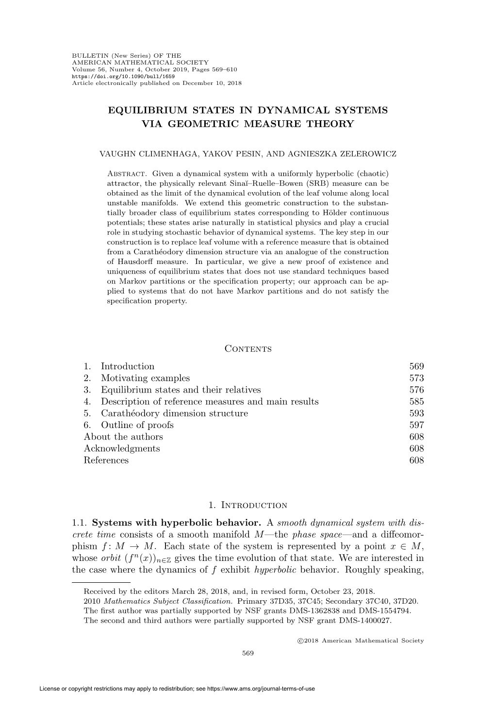 Equilibrium States in Dynamical Systems Via Geometric Measure Theory