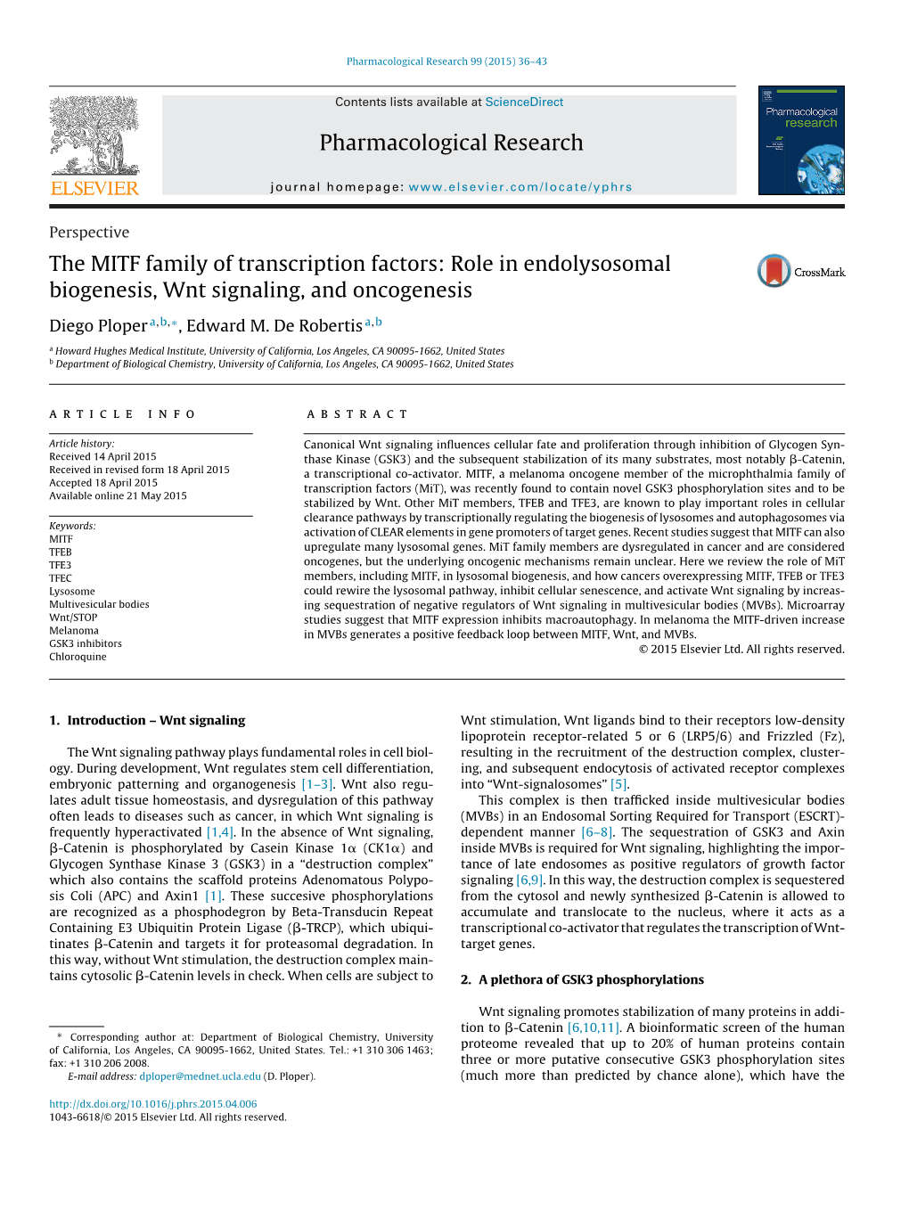 The MITF Family of Transcription Factors: Role in Endolysosomal