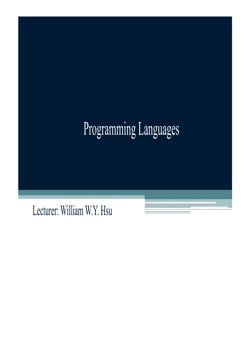 Programming Languages