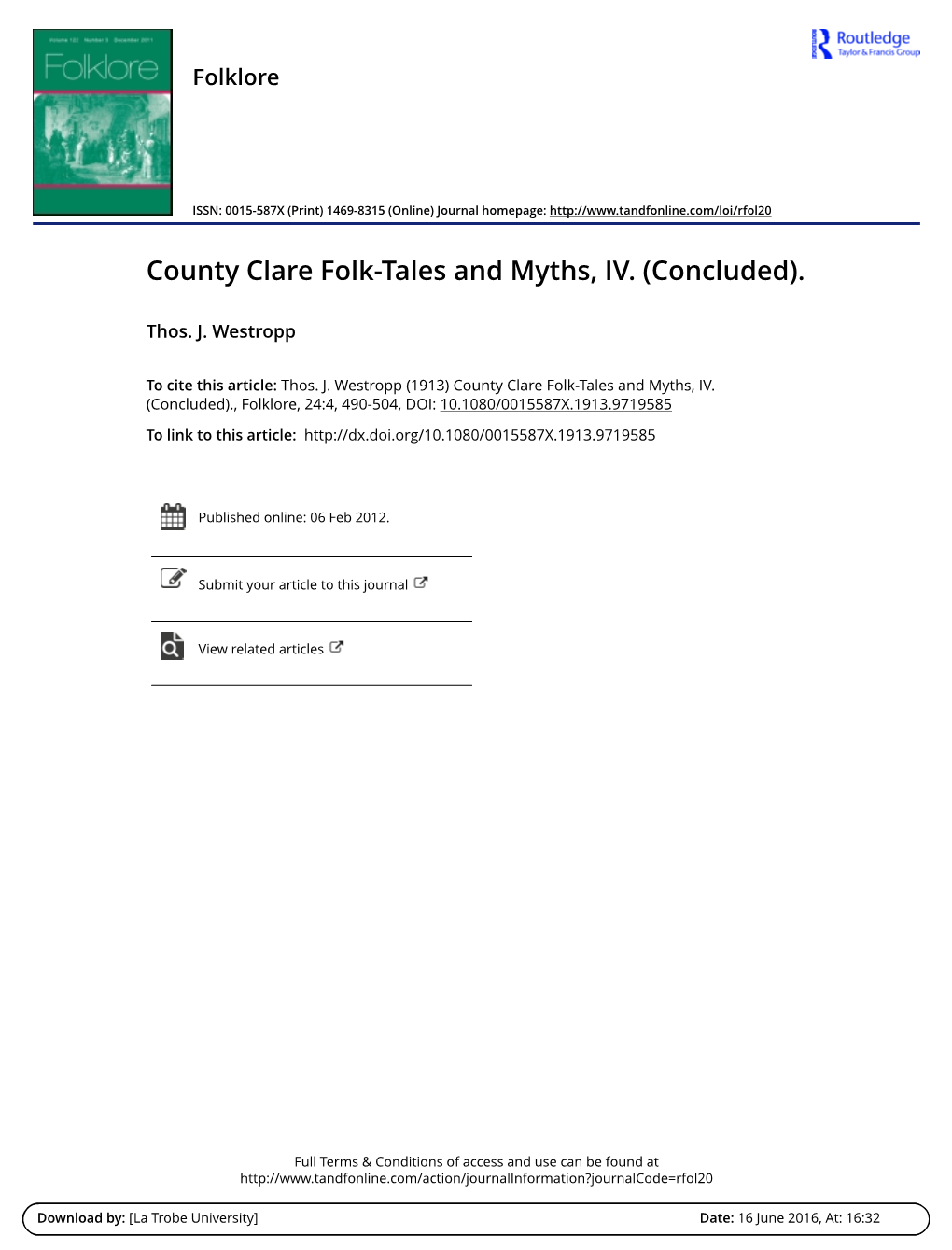 County Clare Folk-Tales and Myths, IV