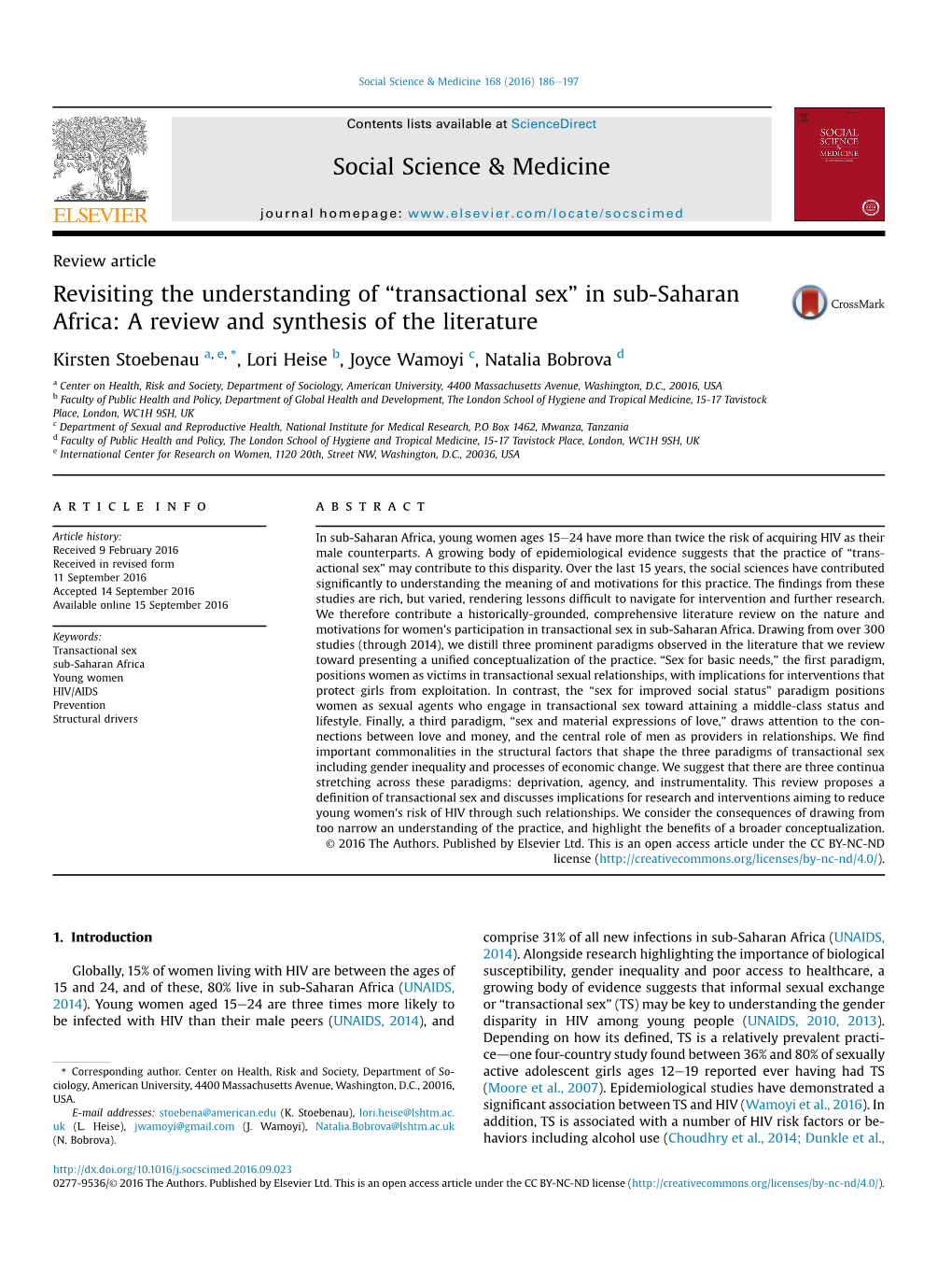 In Sub-Saharan Africa: a Review and Synthesis of the Literature
