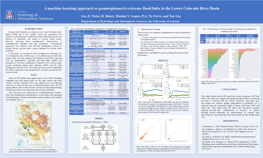 A Machine Learning Approach to Geomorphometry-Extreme Flood Links in the Lower Colorado River Basin